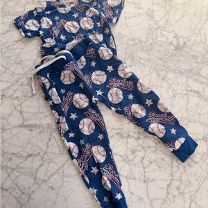 Kids Baseball Graphic Matching Set - Navy
